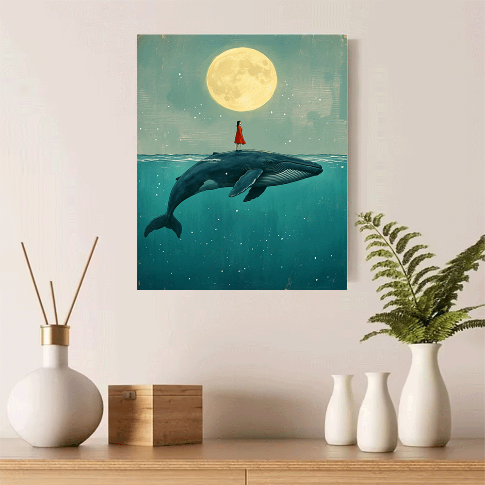 Marine Aquarium Decorations - 1PC-Unframed Canvas poster wall decoration Whale