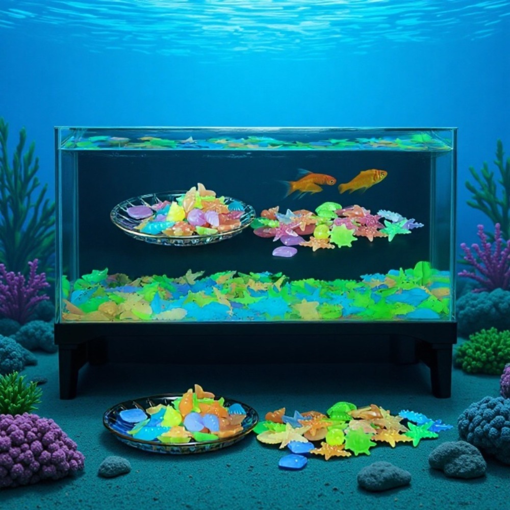 Aquarium Marine Plants - Glowing Luminous Ocean Stones Fluorescent Conch