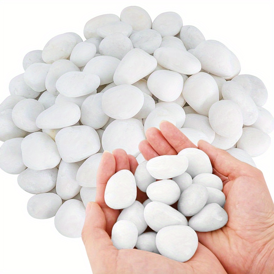 Aquarium Marine Plants - 200/400g White High Polished Natural Pebbles