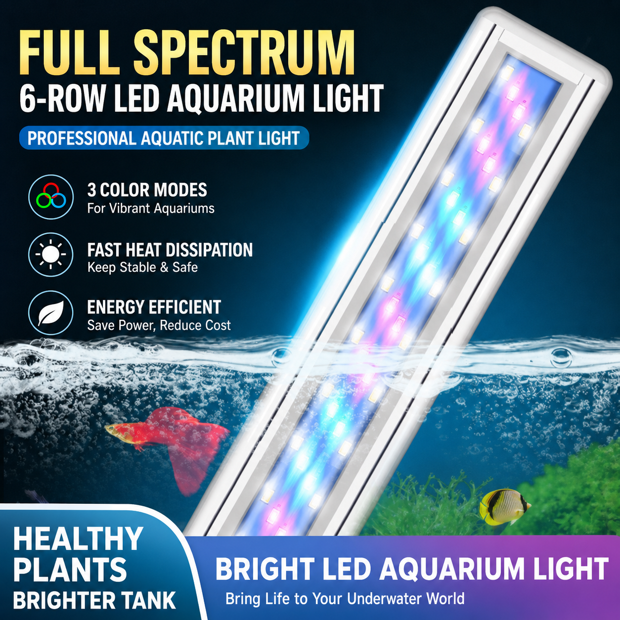 Marine Aquarium Lamp - 220V LED Aquarium Plant Light RGBW