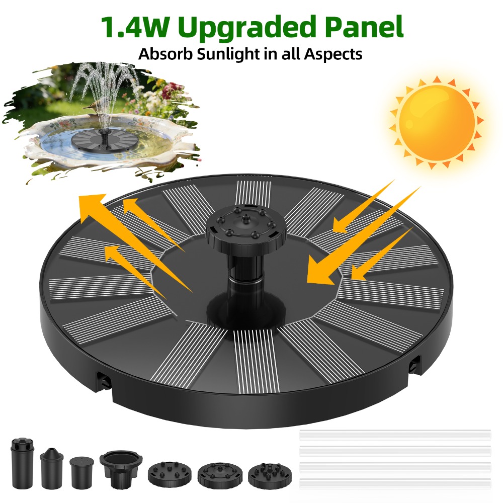 Marine Aquarium Equipment - New 1.4W Solar Fountain Stable&Durable, Solar