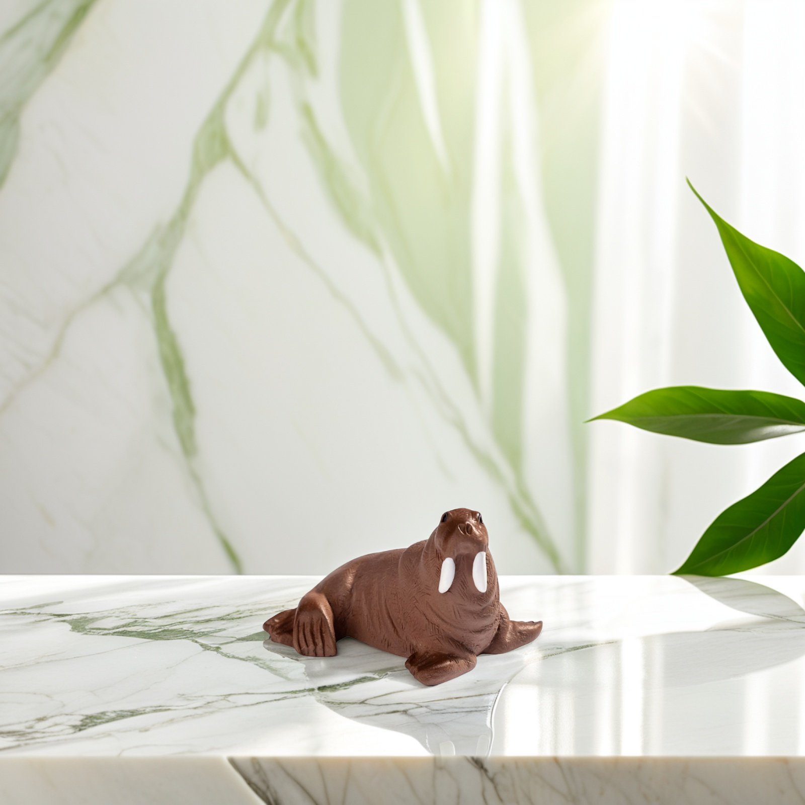Marine Aquarium Decorations - 2Pcs Mini Resin Walrus Marine Animal