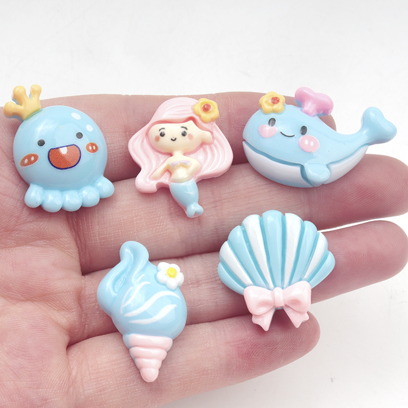 10/100Pcs Cute Blue Flat Back  - Marine Aquarium Decorations review and price