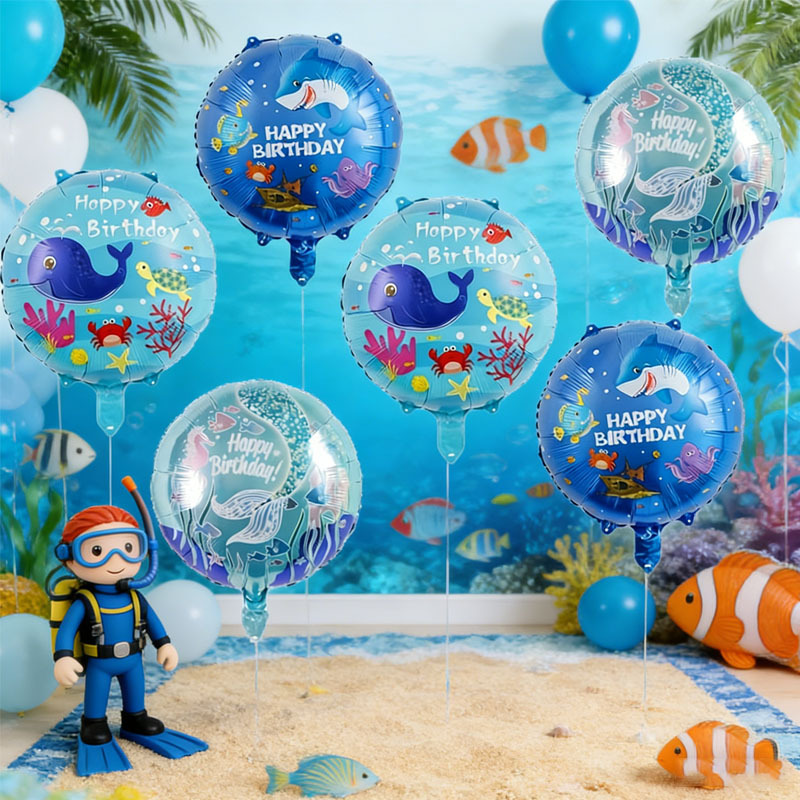 6pcs Ocean Theme Party Balloon - Marine Aquarium Decorations review and price