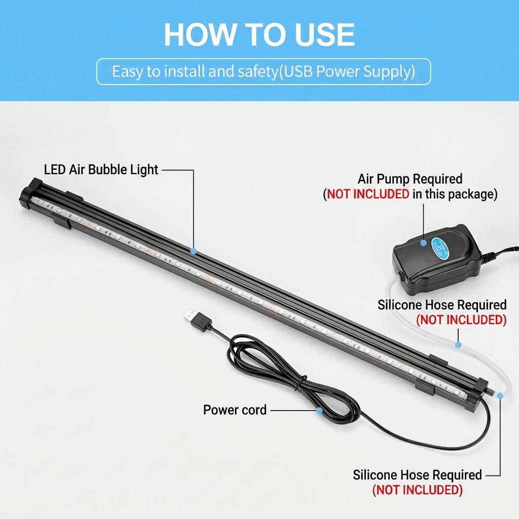USB LED Aquarium Air Bubble Li - Marine Aquarium Lamp review and price