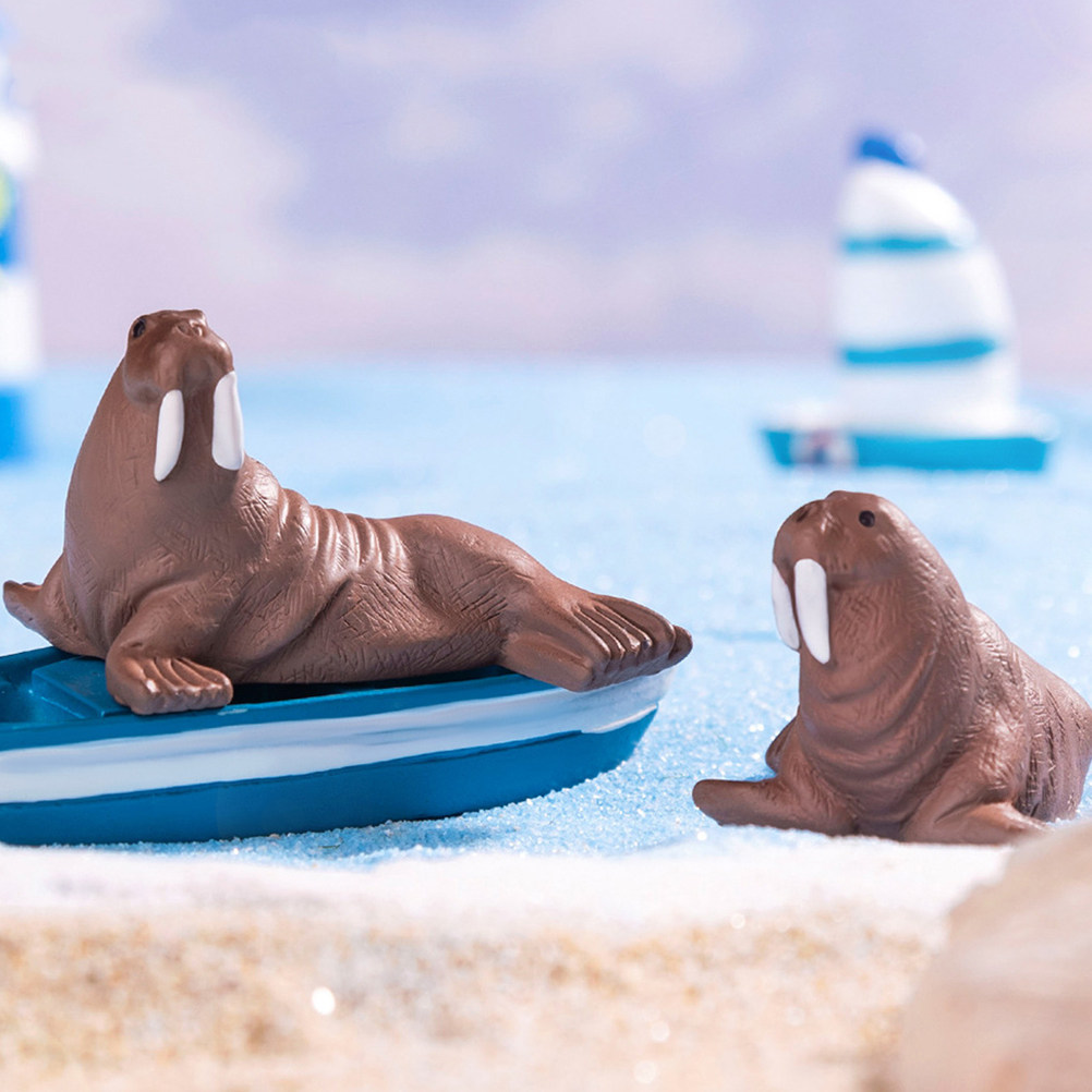 2Pcs Mini Resin Walrus Marine  - Marine Aquarium Decorations review and price